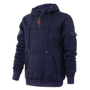 เสื้อสเวตเชิ้ตผู้ชายแบบมีฮู้ดทรงโอเวอร์ไซส์คุณภาพพรีเมียมสั่งทำพิเศษขายส่งสไตล์เรโทรแบบซิปครึ่งตัว เสื้อแจ็คเก็ตมีฮู้ด เสื้อคลุม - Product Image 1