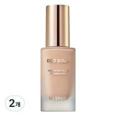 Fondotinta Liquido The Saem Eco Soul Vegan Silk Glam 21 Light Beige, 30ml, Confezione da 2, in Offerta - Product Image 1