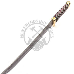 Nueva Edición, Cuchillo de Caza Tanto de Acero de Damasco Hecho a Mano de 18.5 Pulgadas, Cuchillo de Supervivencia para Campismo al Aire Libre, Hoja Fija Afilada de Colección - Product Image 3