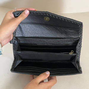 Pochette pour femme en cuir véritable artisanal, nouveau modèle élégant, porte-monnaie et porte-cartes, motif cerise, pour le shopping - Product Image 6