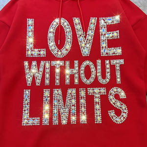 500 GSM Rhinestone <b>Pullover</b> Long Hoodie Oversize Rhinestone Long Hoodies Warm Up Long Sleeve Hood Rhinestone Hoodie <b>Men</b> - Product Image 4