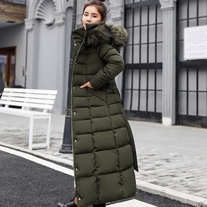Manteau d'hiver long matelassé pour femme, veste chaude en duvet, isolée, à capuche, pour l'extérieur par temps froid, vêtements décontractés et tendance - Product Image 2