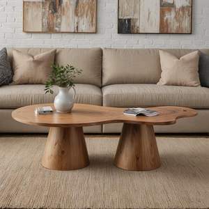 Table basse en bois massif de qualité supérieure pour une utilisation durable dans le salon, offrant robustesse et beauté naturelle - Product Image 2
