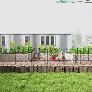 Clôture de jardin en métal PPL à 5 panneaux, 26 pouces de haut x 10 pieds de long, barrière décorative pour animaux, bordure pour fleurs, clôture de jardin, treillis - Product Image 2