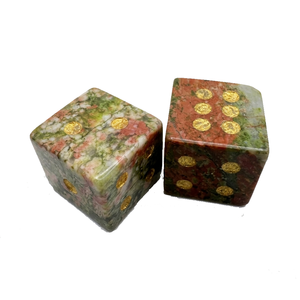 Dados de Piedra Unakita D6, Cubo de Piedra Preciosa Natural, Dados de Cristal D6 Grabados, Juegos de Dados Personalizados - Product Image 4
