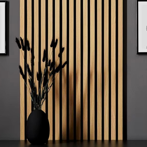 Panneau acoustique en bois massif 3D en MDF et feutre polyester de forme spéciale pour la décoration intérieure des hôtels - Product Image 1