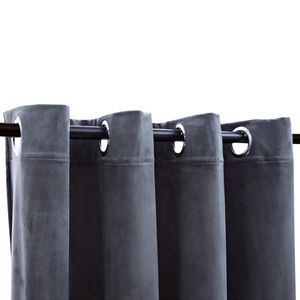 Antracite 54 "x 63" tende oscuranti in velluto con anelli Set 2 pezzi - Product Image 3