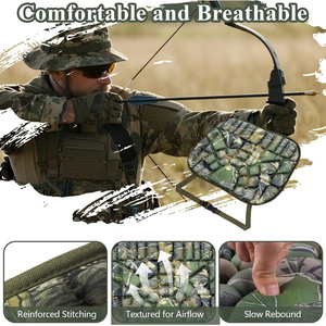 Cojín de Asiento para Caza, Ligero, Transpirable, Ecológico, de Camuflaje, Impermeable, Silencioso, para Plataformas de Caza, Camping y Actividades al Aire Libre - Product Image 4