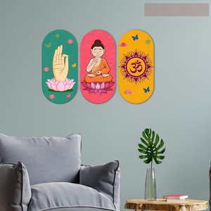 เครื่องรางไม้แขวนผนังลายมงคลเพื่อความโชคดี ความเจริญรุ่งเรือง ตกแต่งบ้าน สำนักงาน หรือเทศกาลดิวาลี - Product Image 4
