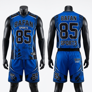 Ensemble de maillot de football personnalisé 180 GSM Dri Fit avec imprimé latéral bleu et blanc pour homme - Product Image 6