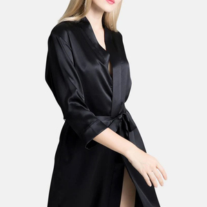 Bata de Peluquería Negra Personalizada a Bajo Precio, Uniforme de Cliente para Salón de Belleza, Kimono de SPA - Product Image 3