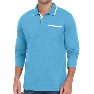 Polo de Manga Larga para Hombre, Transpirable, Casual, para Golf, con Bolsillo, Suministro de Fábrica, Superventas - Product Image 2