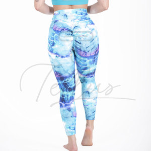 High Waist Tie Dye Leggings Full Length Stretch Breathable Sporty Women's Leggings High Waist Tie Dye Leggings - Product Image 4