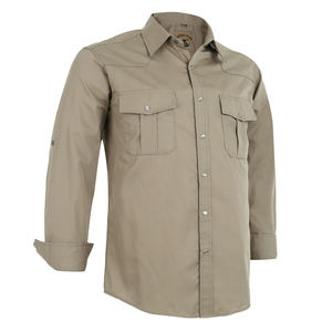 Camisas Casuales de Trabajo para Hombre, Estilo Vaquero Occidental, Manga Larga, con Botones de Perla, Color Sólido, Nueva Llegada OEM 2026, Personalizadas y de Alta Calidad - Product Image 1