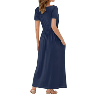 Vestido Largo Personalizado de Inspiración Hawaiana - Dos Bolsillos Laterales, Tela que No Encoge, Vestido Polinesio para Madres y Amigas - Product Image 3