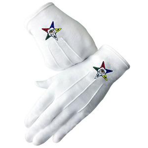 Gants en coton blancs avec broderie d'étoiles colorées, longueur poignet, respirants, usage quotidien, style décontracté printemps-automne - Product Image 2