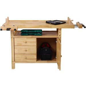 Il Set di 4 panca da lavoro in legno per Home Bar e officina include un morsetto da 12 pollici X 3 pollici e 20inchx4-3/4 \ "per lavori in Garage e lavorazione del legno - Product Image 5