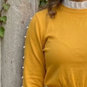PEARLfect Sweater Premium Knit Pullover Pearl Detail Crewneck Sweater Soft Warm Casual Fashion Top Elegant Women's Streetwear - Product Image 4