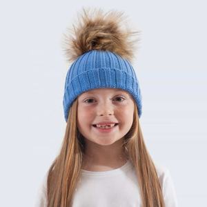 Wholesale Thick Warm <b>Beanie</b> 100% Soft Acrylic Faux Fur <b>Pom</b> <b>Pom</b> Bobble Hats <b>with</b> Your Adult & Custom Name/Logo Available - Product Image 2
