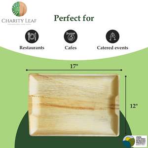 Vassoio in Foglia di Palma Naturale 17 x 12 Pollici - Decorazioni e Articoli per Feste - Product Image 4