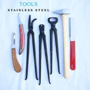 Kit de Herramientas Profesional para Herrador con Cortaúñas, Pinza para Clavos, Extractor de Clavos, Martillo para Herraduras, Cuchilla de Doble Cara y Cuchillo para Clavos - Product Image 4