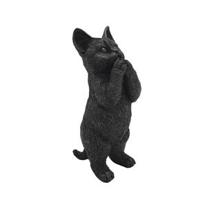 Sculpture de chat noir sur pied, figurine de chat vintage faite à la main, décoration de jardin extérieur, designs personnalisables - Product Image 2