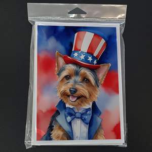 Terrier australien patriotique américain fantaisiste A7 cartes de voeux Pack 8 cartes de note vierges avec enveloppes taille 5x7 - Product Image 3