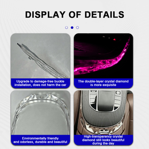 Gicoo Panneau lumineux LED d'ambiance pour l'intérieur de la voiture, double couche, en forme de brique de cristal, pour W213 W222 W205 X253 1994-2016 - Product Image 4
