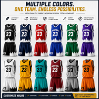 Conjunto de Uniforme de Baloncesto Personalizado Reversible, Transpirable, de Malla, que Absorbe la Humedad, 100% Poliéster, Antibacterial, con Bordado 3D para Adultos