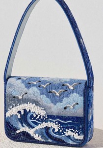 Embroidered Beach Scene Shoulder <b>Bag</b> With Single Handle Bohemian Style <b>Summer</b> Canvas Design For Daily Use - Product Image 2