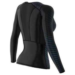 Haut de compression respirant de haute qualité pour femmes, personnalisé, pour le fitness et le sport, imprimé par transfert thermique, 100 % polyester, col en V, coupe courte - Product Image 1