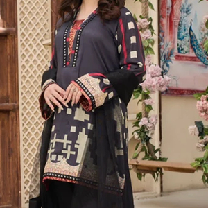 Ensemble de costume 3 pièces en soie pour femme, style pakistanais, personnalisé, collection 2026, décontracté, luxueux, brodé et imprimé, vente en gros - Product Image 3