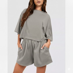 Top Quality Women Short <b>Set</b> Custom Summer Clothing Oversized T-Shirt and Shorts Soft Comfortable Fabric Ideal for Casual Wear - Product Image 2