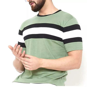 Camiseta de manga corta para hombre, cuello redondo, 100% algodón, verde/negro/blanco, personalizable, alta calidad, económica, con la mejor calidad OEM. - Product Image 2