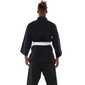 Uniforme de Jiu-Jitsu unisexe noir avec ceinture blanche, durable, respirant, respectueux de l'environnement, vêtements d'entraînement d'arts martiaux disponibles à la vente en ligne - Product Image 6