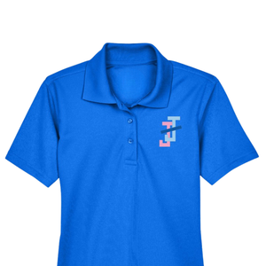 Camisa Polo Azul Rey para Mujer con Botones, Diseño Bordado, Manga Corta, Cuello, Mezcla de Algodón, Ropa Casual de Golf y Negocios - Product Image 4
