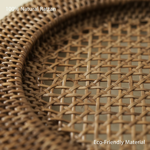 Plato de lujo tejido a mano de ratán marrón, manteles individuales de ratán duraderos para decoración de mesas de boda, manteles individuales para mesas de comedor de restaurantes. - Product Image 2
