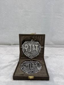 Boîte élégante royale en argent plaqué Shubh Labh Pair - Product Image 3