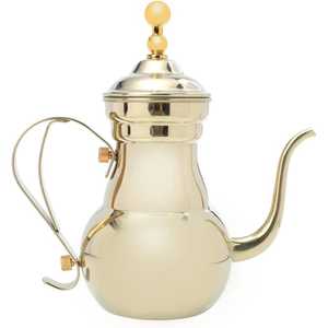 Théière arabe en acier inoxydable plaqué or de qualité supérieure, bouilloire à café à bec de cygne, Dallah moderne, distributeur de boissons pour la maison et la restauration - Product Image 1
