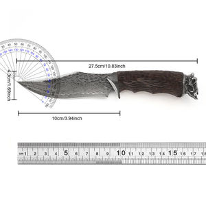Couteau de chasse en acier au carbone avec manche en noyer et conception à lame pleine pour le camping – Vente en gros à bas prix - Product Image 2