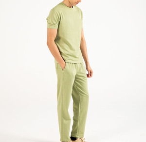 เสื้อยืดคอกลมผ้าคอตตอนระบายอากาศน้ำหนักเบาสีเขียวอ่อน - Product Image 5