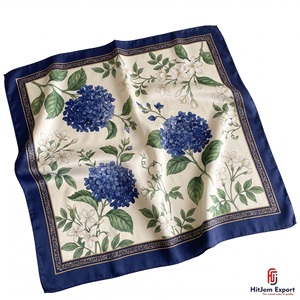 Custom Luxury <b>Silk</b> <b>Scarf</b> Womens Printed <b>Square</b> Headscarf Lightweight OEM ODM Textile Manufacturer Sardinia Custom Fabric Product - Product Image 1
