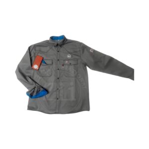 Vêtements de travail FRC tricotés à manches longues, ignifuges, haute visibilité, bleu roi et noir, avec bandes réfléchissantes - Product Image 1