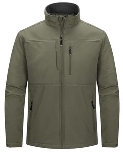 Chaquetas Softshell Personalizadas, Simples, Impermeables, de Spandex/Nylon, con Logotipo Frontal, Transpirables, de Secado Rápido, Resistentes al Viento, de Manga Larga, para Hombre, para Actividades al Aire Libre - Product Image 4