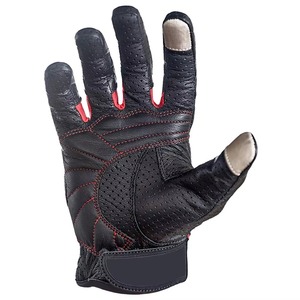 Motorbike Leather Full Finger <b>Gloves</b> Black <b>Red</b> Stitching Breathable Hook Loop Closure Cycling Unisex Summer Breathable Touch - Product Image 2