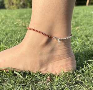 Premium Brown Goldstone <b>Beaded</b> <b>Anklet</b> 925 Sterling Silver Adjustable Fine Jewelry Gift Unisex Wholesale DIY - Product Image 4