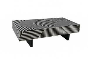 Mesa de Centro Ecológica, Duradera, Multifuncional, Moderna, de Lujo, Estilo Nórdico Minimalista, Hecha a Mano con Incrustaciones de Hueso, para Sala de Estar y Hogar - Product Image 3