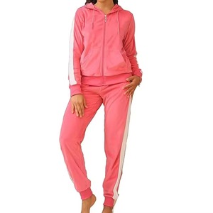 Fashion Velvet Hooded Heavyweight Solid Crop Top Long Flare <b>Pants</b> 2-Piece Sweat Jogger Streetwear Eco-Friendly Tracksuit Women - Product Image 1