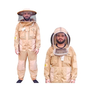 Combinaison d'apiculteur ventilée à 3 couches ZERBJ pour hommes et femmes, résistante aux piqûres, résistante à la chaleur (niveau D 150-300°C), avec voile de protection et chapeau à visière - Product Image 1