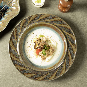 Assiette de Dîner en Porcelaine de Style Japonais, Céramique Réactive au Four, Vente en Gros Directe de l'Usine Yayu, Fabricant - Product Image 3